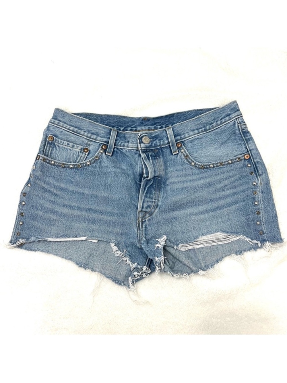 Levi’s 501 Denim Jean Shorts Cutoffs Studded Size 30